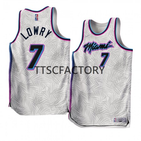 Maillot Basket Miami Heat Kyle Lowry 7 Nike 2022-23 Earned Edition Blanc Swingman - Homme